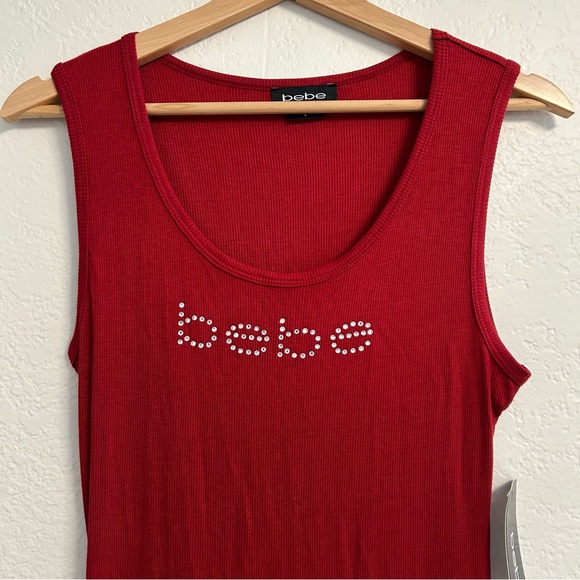 NWT Bebe Red Bedazzled Sleeveless Maxi Dress, Size S - Picture 2 of 8